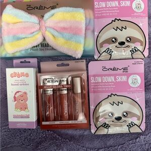 The Crème Shop Self-Care Bundle | Spa Headband + Gloss Trio + Masks | New